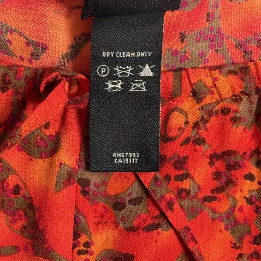 Sigrid Olsen Large Pants Silk Floral Wide Leg Resort Cruise Vacation Boho Ombre - Picture 4 of 10